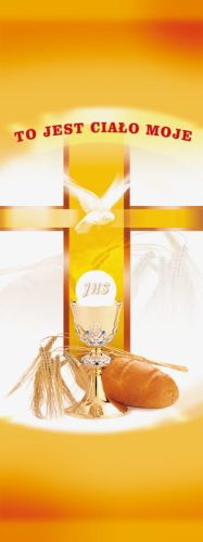 Baner na Boże Ciało "To jest ciało moje" 50x130 cm