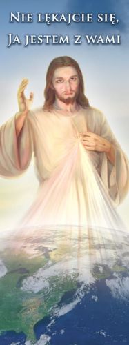 Baner na Boże Ciało "Nie lękajcie się, ja jestem z wami" 50x130 cm