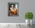 Obraz religijny na płótnie Święty Józef - rama srebrna