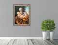 Obraz religijny na płótnie Święty Józef - rama z ornamentem