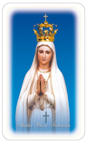 Obrazki święte z modlitwą do Matki Boskiej Fatimskiej