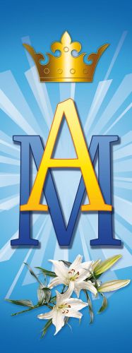 Baner religijny - symbole maryjne 50x130 cm