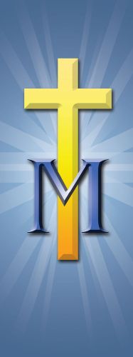 Baner religijny - symbole maryjne 50x130 cm