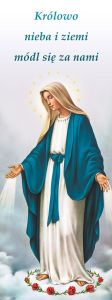 Baner religijny Matka Boża Niepokalana "Królowo nieba i ziemi módl się.." 50x130 cm