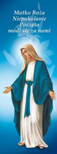 Baner religijny Matka Boża Niepokalana "Matko Boża Niepokalanie.." 50x130 cm