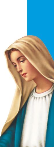 Baner religijny Matka Boża Niepokalana "Matko Boża Niepokalanie.." 50x130 cm