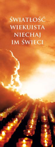 Baner na Wszystkich Świętych "A światłość wiekuista.." 50x130 cm