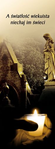 Baner na Wszystkich Świętych "A Światłość wiekuista.." 50x130 cm