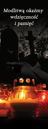 Baner na Wszystkich Świętych "Modlitwą okażmy.." 50x130 cm