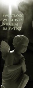 Baner na Wszystkich Świętych "Światłość wiekuista.." 50x130 cm