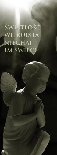 Baner na Wszystkich Świętych "Światłość wiekuista.." 50x130 cm