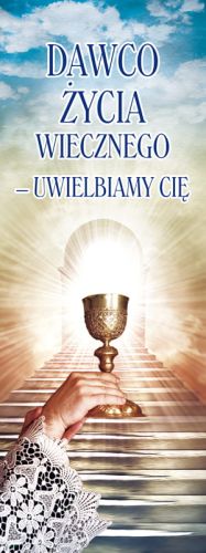 Baner na I Komunię Świętą "Dawco życia wiecznego" 50x130 cm