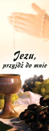 Baner na I Komunię Świętą "Jezu przyjdź do mnie" 50x130 cm