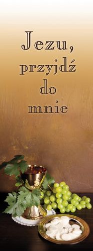 Baner na I Komunię Świętą "Jezu przyjdź do mnie" 50x130 cm