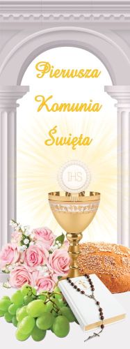 Baner na Pierwszą Komunię Świętą 50x130 cm