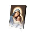 Naklejana ikona religijna z cytatem - Matka Boża z Dzieciątkiem Jezus