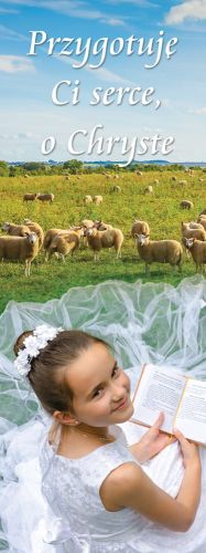 Baner na Pierwszą Komunię Świętą "Przygotuję Ci serce" 50x130 cm