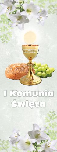 Baner na Pierwszą Komunię Świętą "I Komunia Święta" 50x130 cm