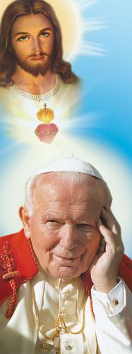 Baner Jezus Miłosierny i Święty Jan Paweł II 50x130 cm