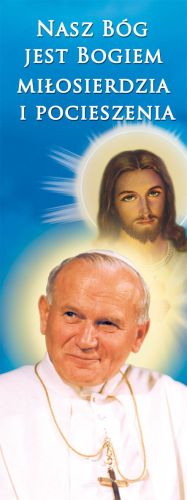 Baner Jezus Miłosierny i Święty Jan Paweł II 50x130 cm