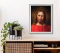 Obraz religijny Jezus Chrystus - rama biała vintage