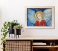 Obraz religijny Anioł Stróż - rama kremowa