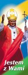 Baner Święty Jan Paweł II "Jestem z Wami" 50x130 cm