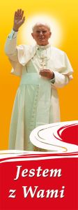 Baner Święty Jan Paweł II 50x130 cm