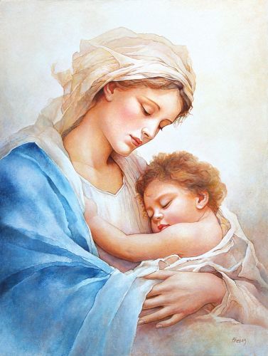 Plakat religijny Matka Boża z Dzieciątkiem Jezus