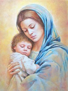 Plakat religijny Matka Boża z Dzieciątkiem Jezus