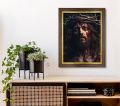 Obraz Jezus Chrystus Umęczony  - Ecce Homo - rama drewniana ze złotym paskiem