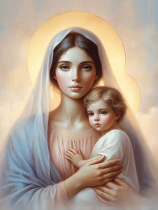 Plakat religijny Matka Boża z Dzieciątkiem Jezus