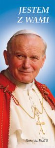 Baner Święty Jan Paweł II "Jestem z Wami" 50x130 cm
