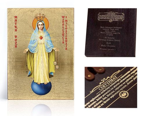 Ikona religijna Matka Boża Współczucia i Miłosierdzia - dedykacja / własny tekst