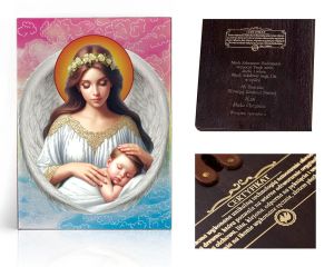 Ikona religijna Anioł Stróż z dzieckiem