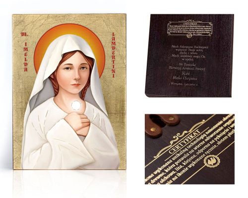 Ikona religijna Błogosławiona Imelda Lambertini (patronka dzieci pierwszokomunijnych) - dedykacja / własny tekst
