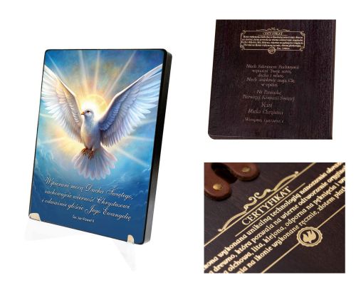 Naklejana ikona religijna z cytatem - Duch Święty