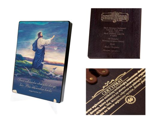 Naklejana ikona religijna z cytatem - Jezus Chrystus