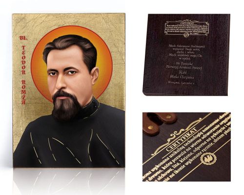Ikona religijna Błogosławiony Teodor Romża - dedykacja / własny tekst