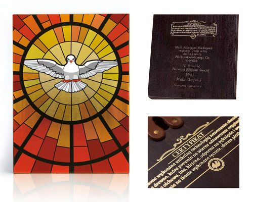 Ikona religijna Duch Święty (Pamiątka Bierzmowania) - dedykacja / własny tekst