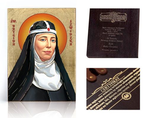 Ikona religijna Święta Brygida Szwedzka - dedykacja / własny tekst