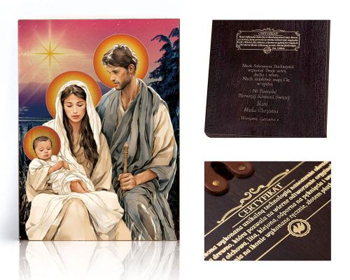 Ikona religijna Święta Rodzina - dedykacja / własny tekst
