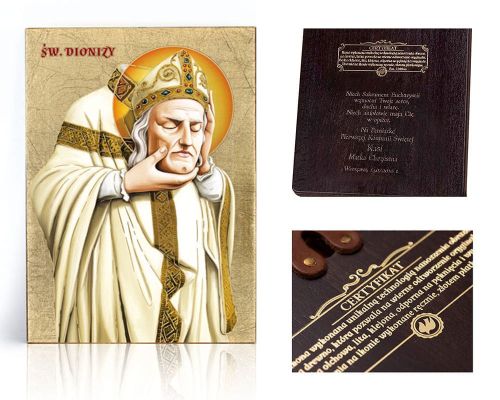 Ikona religijna Święty Dionizy - dedykacja / własny tekst