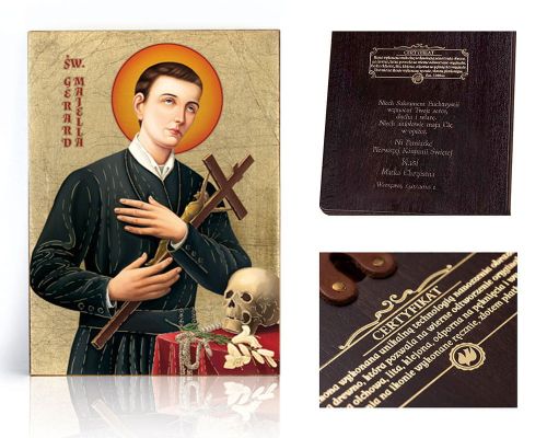 Ikona religijna Święty Gerard Majella - dedykacja / własny tekst