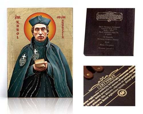 Ikona religijna Święty Karol od Świętego Andrzeja - dedykacja / własny tekst