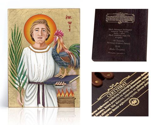 Ikona religijna Święty Wit - dedykacja / własny tekst