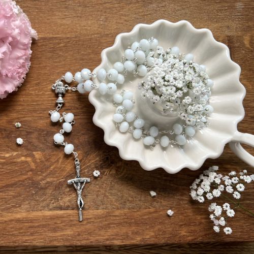 Różaniec na Pierwszą Komunię Świętą - kryształ