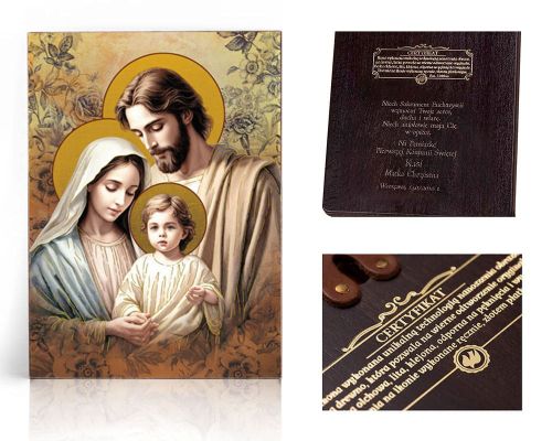 Ikona religijna Święta Rodzina - dedykacja / własny tekst