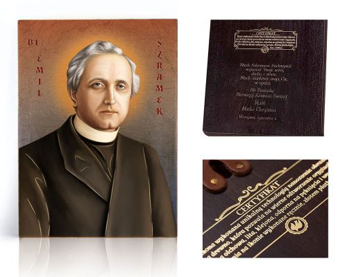 Ikona religijna Błogosławiony Emil Szramek - dedykacja / własny tekst