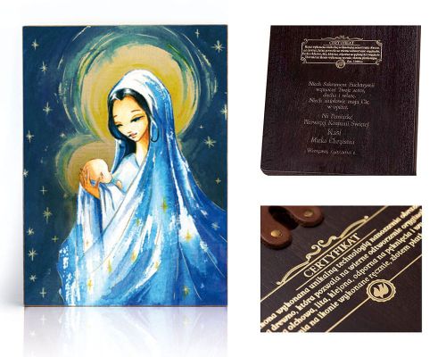 Matka Boża z Dzieciątkiem ikona - pamiątka Chrztu Świętego - dedykacja / własny tekst